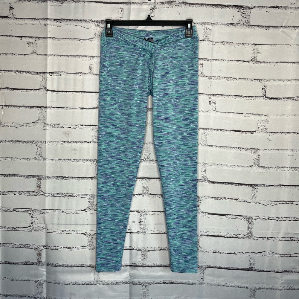 Minibeast Blue Leggings Slim Fit Full-Length Tie-Dye SZ S High Waist Yoga Y2K